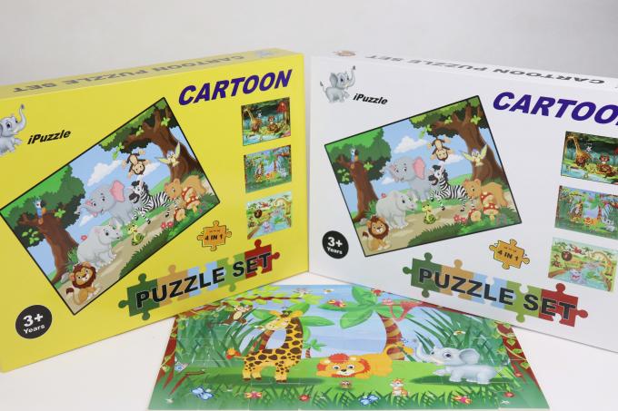 Cool 4 Pack กระดาษ Jigsaw ปริศนาเด็กเล็ก 4-8 ปี อายุการเรียนรู้การศึกษา 0