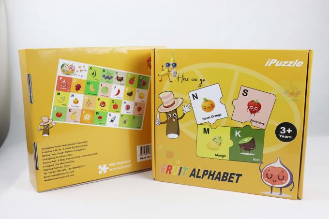 2.5 มิลลิเมตร ความหนา ผลไม้ อัลฟาเบท ปริศนา 28 ชิ้น ลาก ปลาย 2