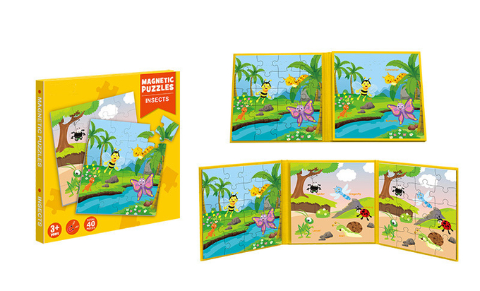 ของเล่นทางการศึกษา จิ๊กซาวแม่เหล็ก หนังสือปริศนา ปรสิต ปรสิต สําหรับเด็กอายุ 3 ปีขึ้นไป 0