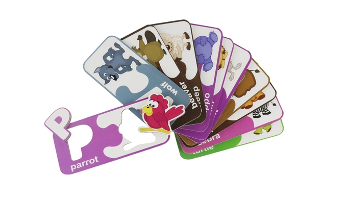 กระดาษการศึกษา Eco Kids ปริศนา ปริศนาสัตว์ อักษร Abc การ์ดที่ตรงกันสําหรับเด็ก 3+ ปี 0